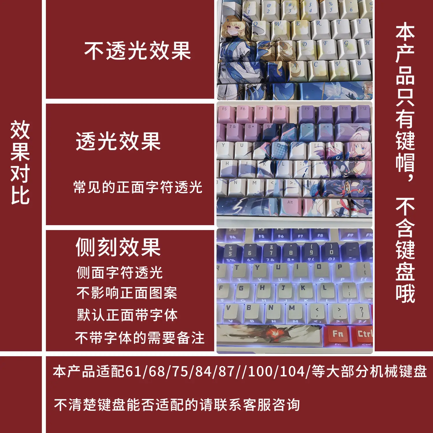 Wuthering Waves Phrolova キーキャップ ギフト PBT 染料昇華チェリーキーキャップ 漫画 アニメ ゲーム Camellya キーキャップ ANSI 104 108用
