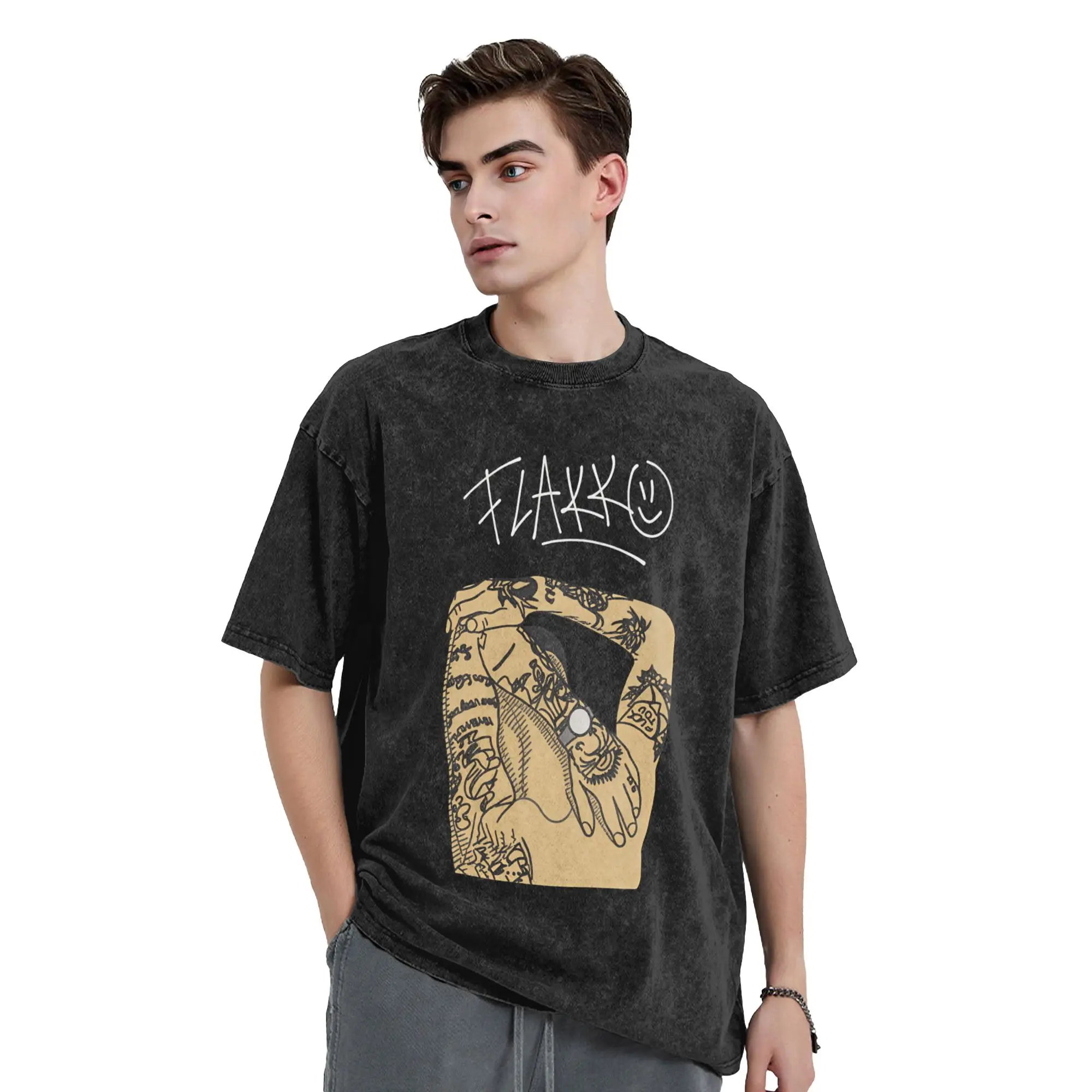 Funny Rapper RELS B Love Love Flakk Album 2026 T-Shirt Men Crew Neck 100% Cotton Washed T Shirts  Tee Shirt Gift Idea Clothing