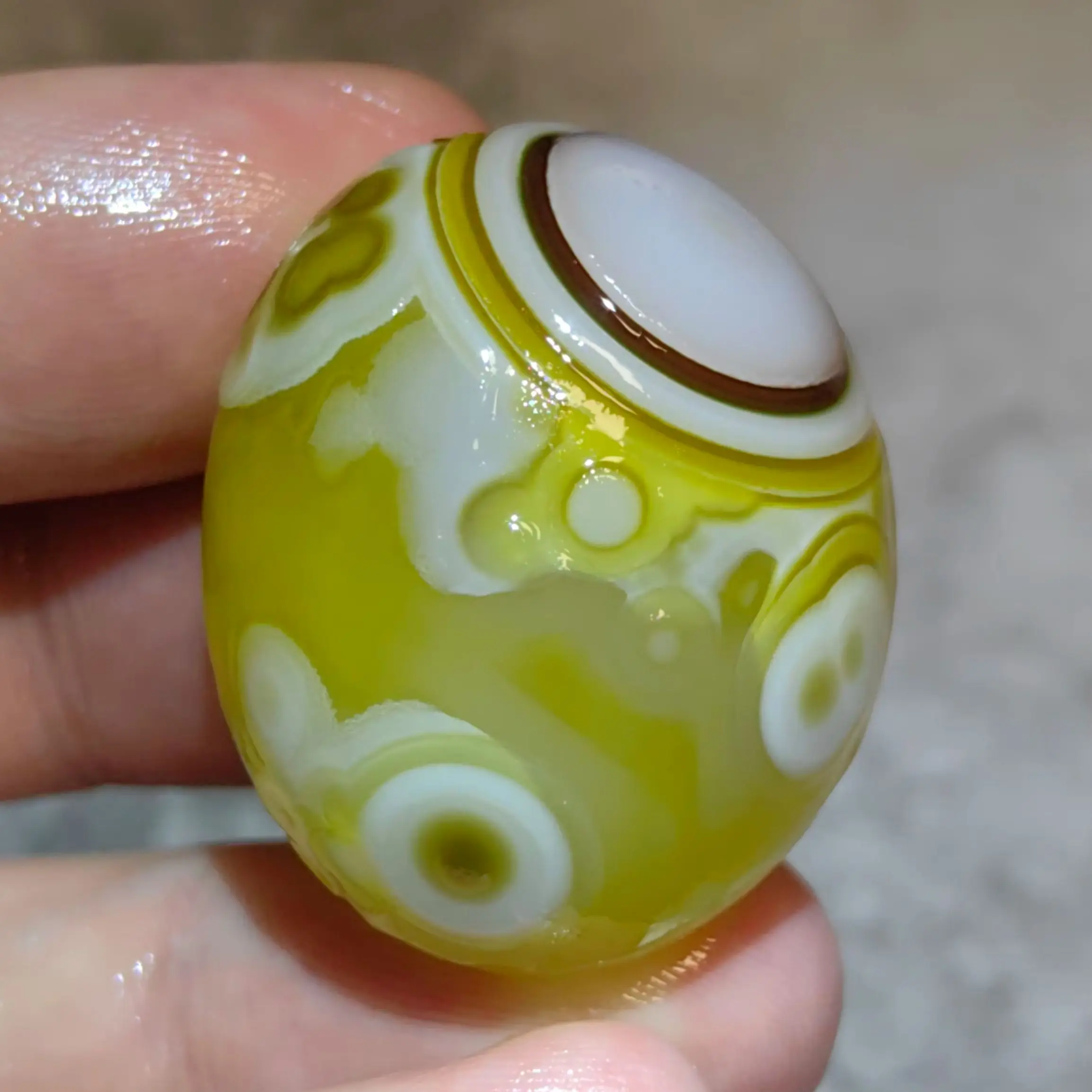 Pure Natural Divine Eye Agate Alxa Gobi Eye Mineral Specimen Energy Spiritual Relief Sculpture Stone For Jewelry Making Handmade