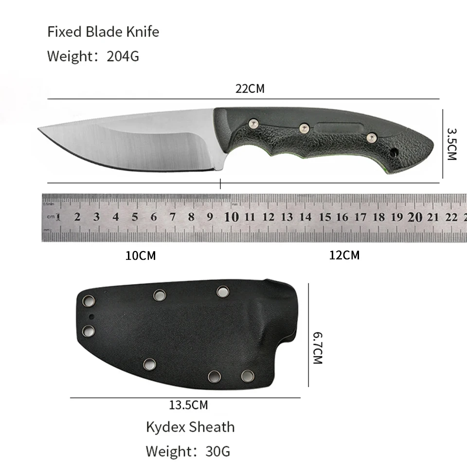 Outdoor-Hoch härte gerade Messer edc praktischer Cutter mit Scheide feste Klinge Mehrzweck-Camping-Überlebens messer und Grill