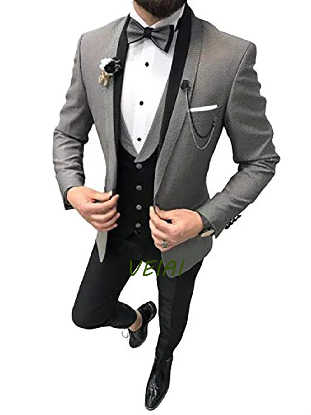 

One Button Men's Business Suits Slim Fit Skinny Men's Wedding Prom Suits 3 Pieces(Jacket+Pant+Vest)traje novio