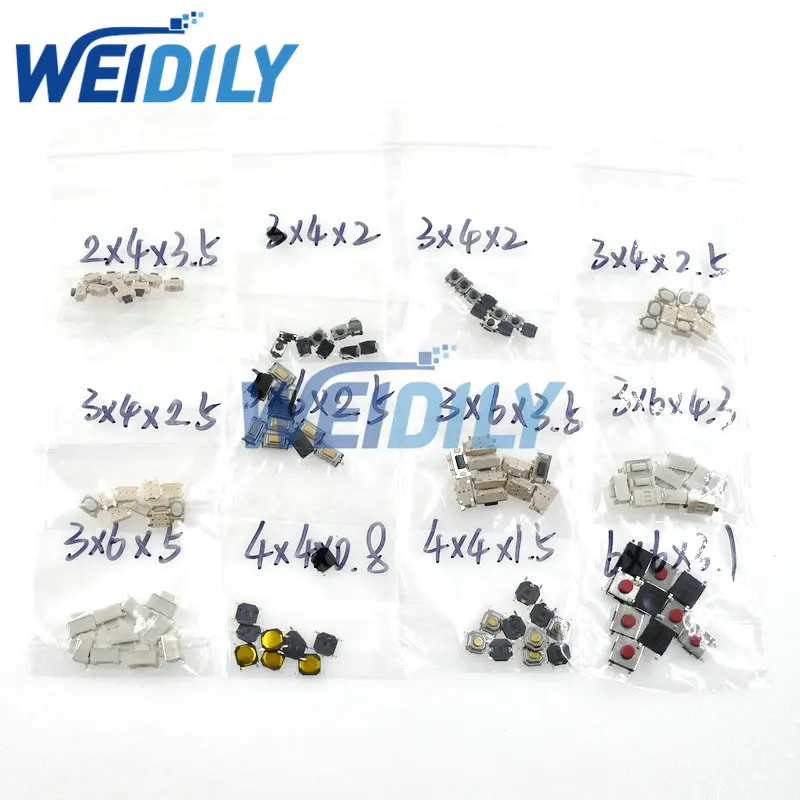 120PCS 12 Types Tactile Push Button Touch Switch Set Remote Keys Button Micro Switch For Car Key SMD Switch Kit New