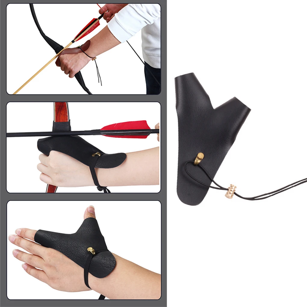 

2-пальцевые наручи со стрелкой и луком, ручные перчатки для стрельбы, традиционные мягкие удобные защитные перчатки, аксессуары, коричневые