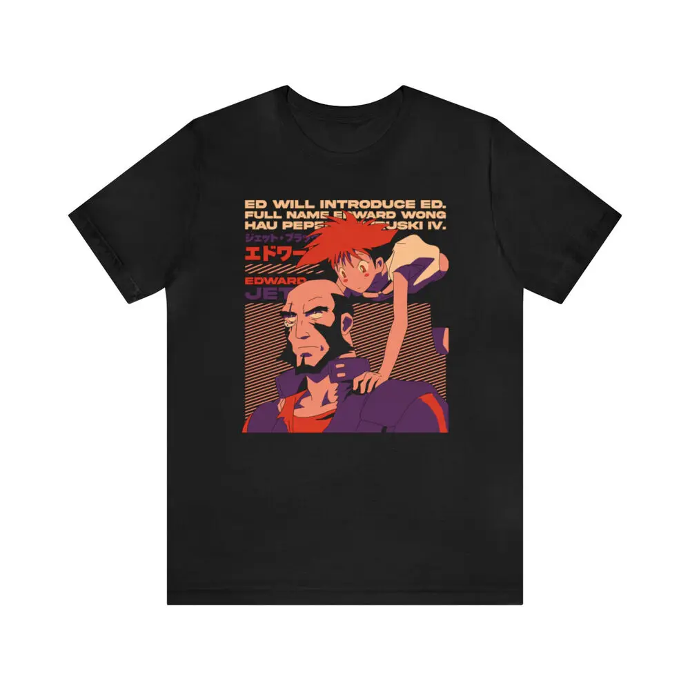 Jet Black and Ed anime graphic tees, Cowboy Bebop tshirt, anime shirt