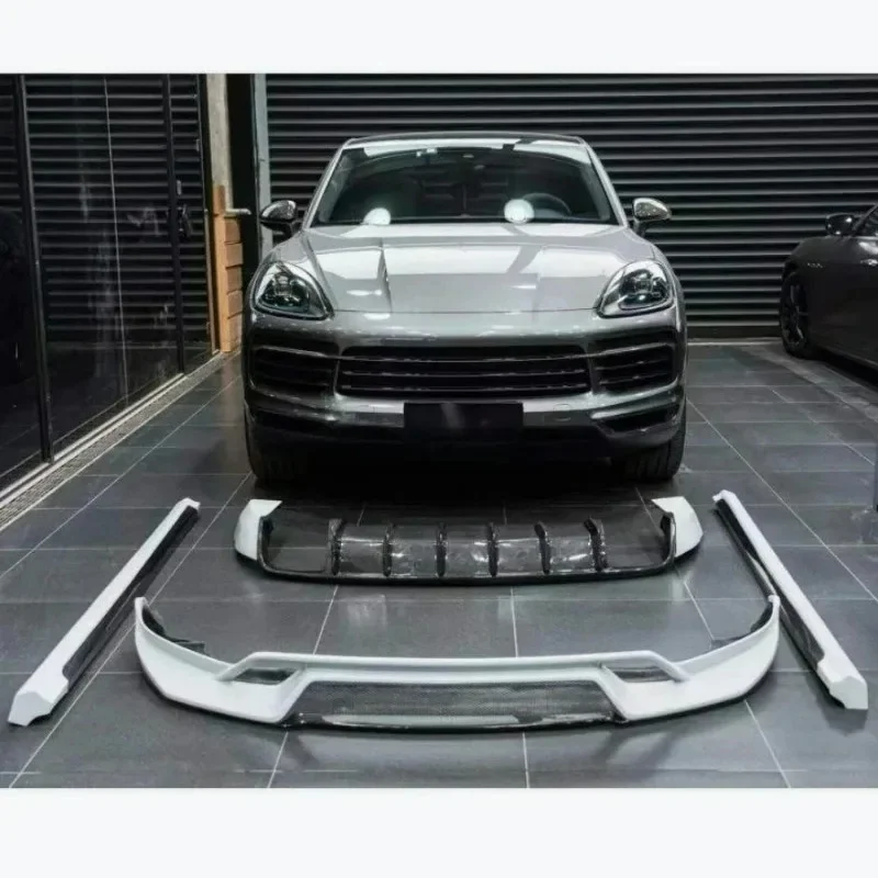 Applicable to Parts Carbon Fiber Body Kit Front Lip Diffuser Side Skirt Fit ForPorsche Cayenne 9Y0 Car Bumper