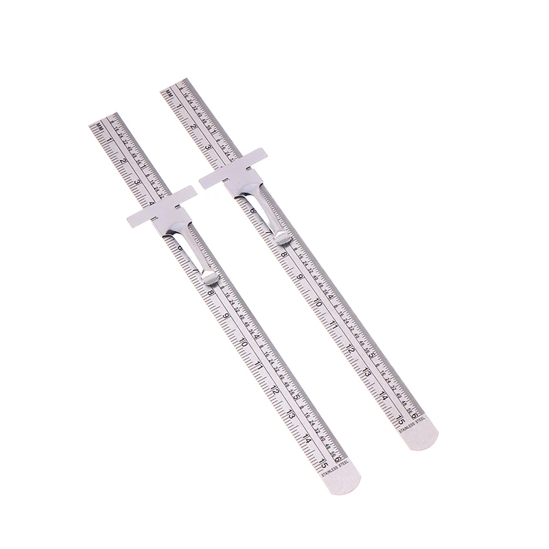 1/2pcs 6 Inch Stainless Steel Precision Ruler Sliding Pocket Ruler With Inch 1/32