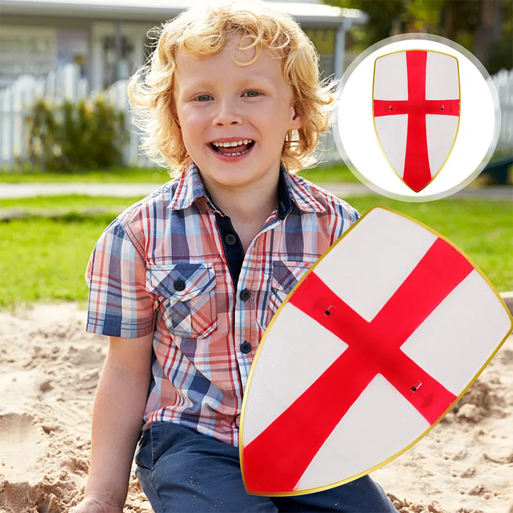 2Pcs Cartoon Cross Pattern Shield Kids Cosplay Accessory Resistant Plastic Props for Parent Child Interaction Play