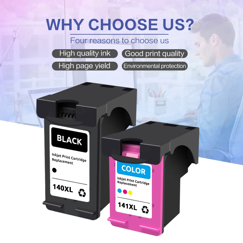 Aecteach 140XL 141XL Replacement Ink Cartridge For HP 140 141 For HP140 For HP141 Photosmart C4583 C4283 C5283 Deskjet D4263