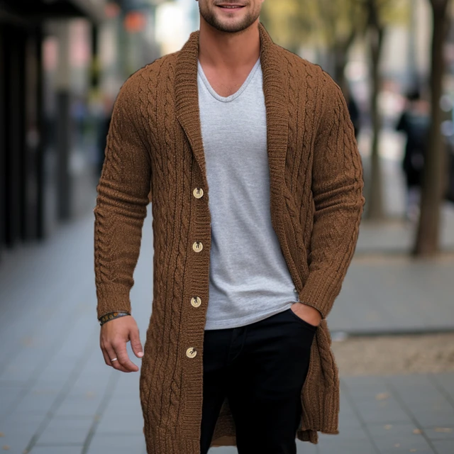 Long cardigan coat mens hotsell