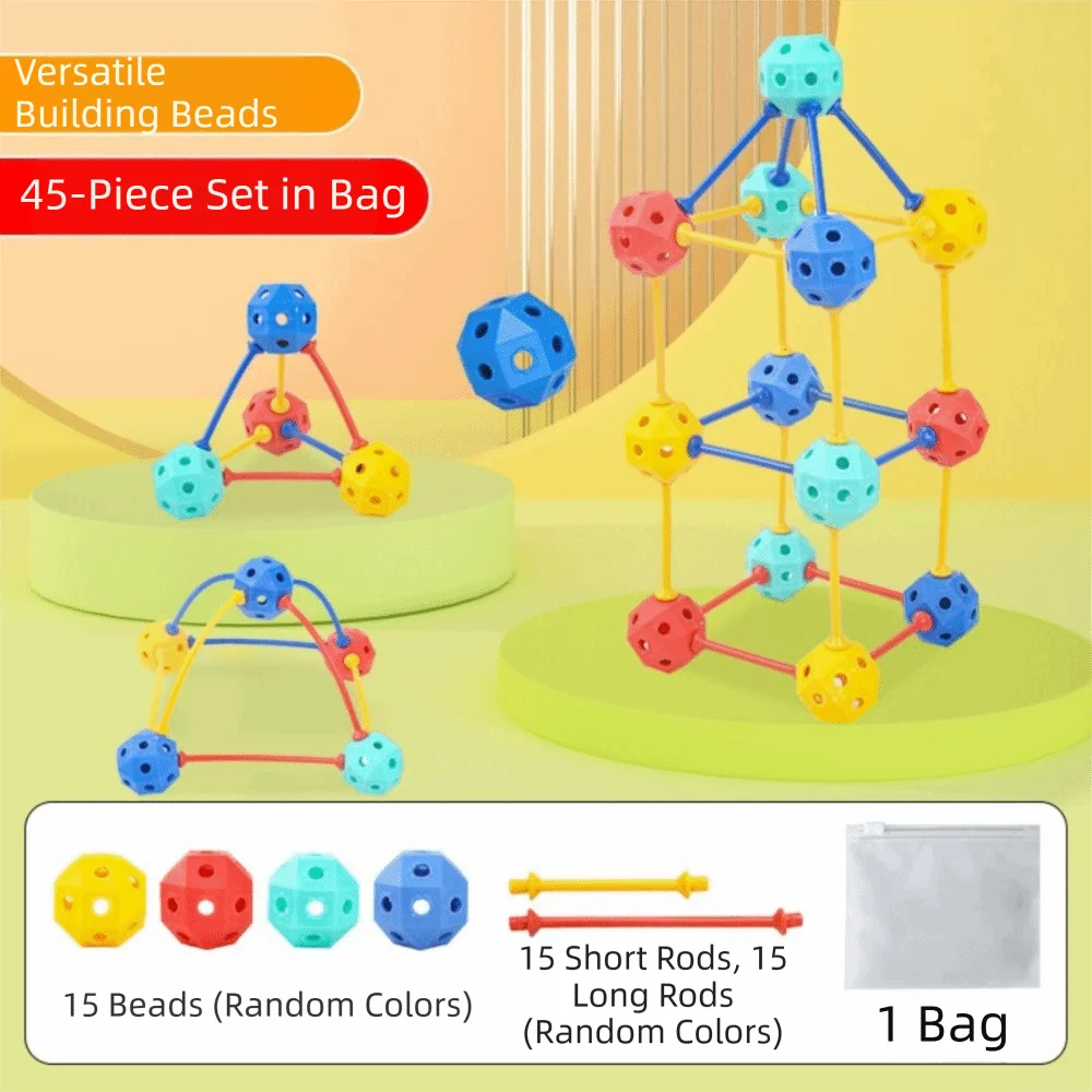 

45/150/300 шт. 3D геометрические строительные блоки комплект большие частицы универсальные образовательные творческие DIY блокирующие бусины блоки