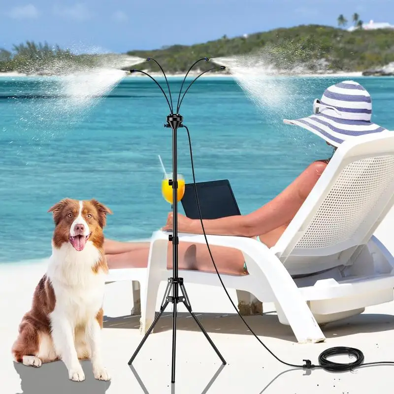 

Standing Misters for Outside Patio,Portable Misting System for Cooling Outdoor -32.8Ft Stand Misting Line with Adjustable Height