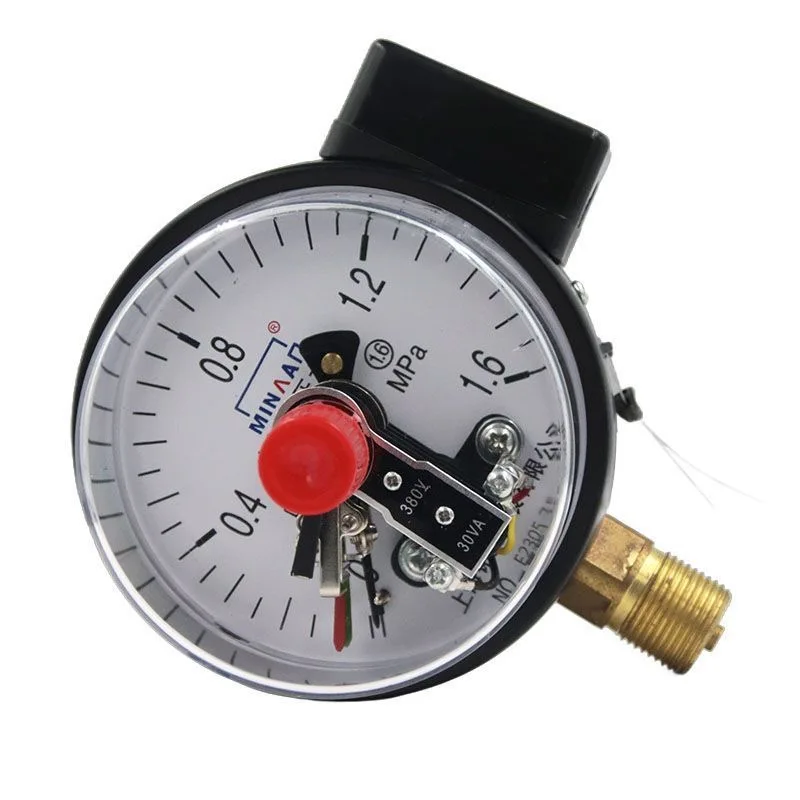 100mm Diameter Electric Contact Pressure Gauge 0-1.6MPa 25Mpa -0.1-0 Vacuum Pressure Controller 10VA Pressure Switch Control