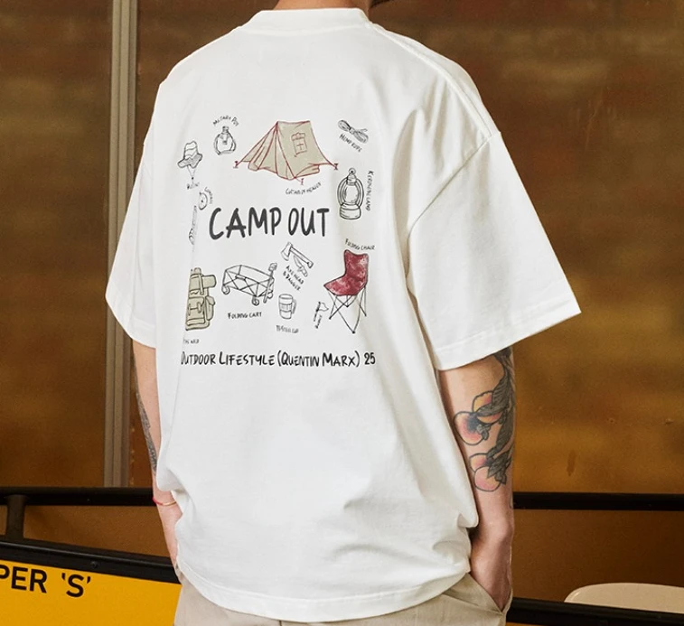 

Лето 2025 г., горячая распродажа, модная тенденция для кемпинга, унисекс, чистый хлопок, высокое качество, студенческий стиль, Харадзюку, корейский стиль