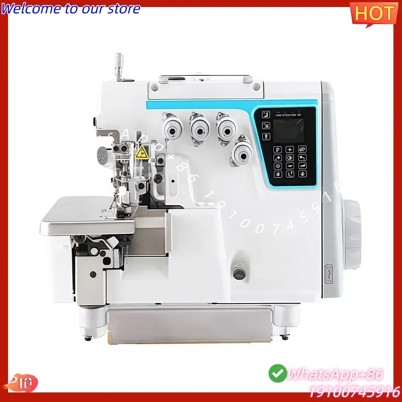CE Certificate 3 / 4 / 5 Thread Computerized High Speed Overlock Sewing Machine with Stepper Motor Auto Trimmer for