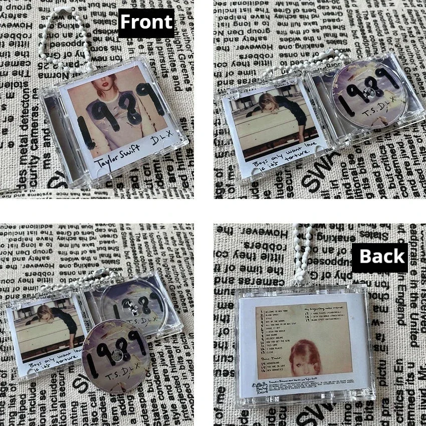 Mini étui de couverture d'album CD personnalisé avec pendentif fonction NDavid, porte-clés TS 1989 personnalisé, cadeau pour les mélomanes ChlorPack