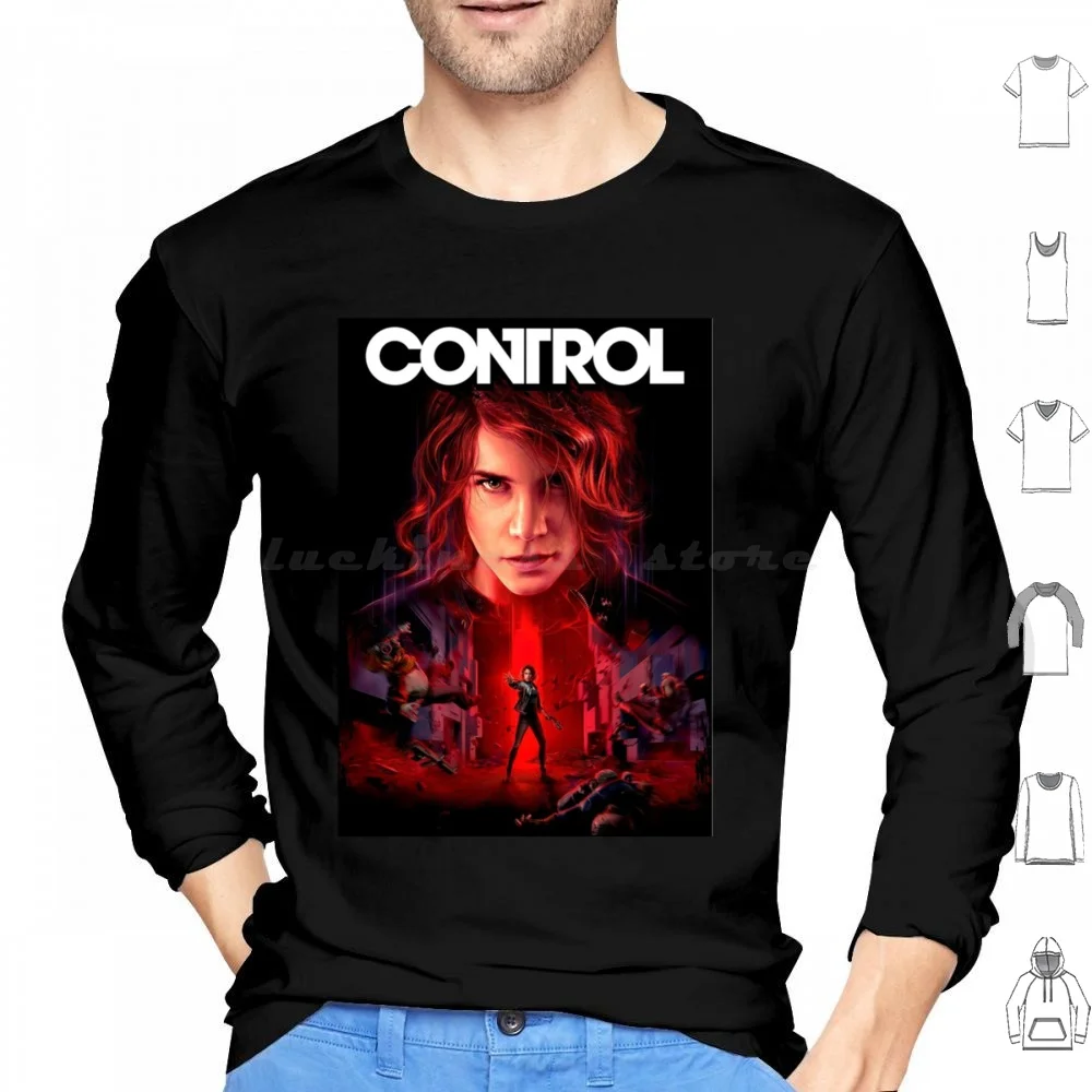 Control The Game Hoodie cotton Long Sleeve Alan Wake Control Remedy Federal Bureau Of Control Game Gaming Jesse Faden