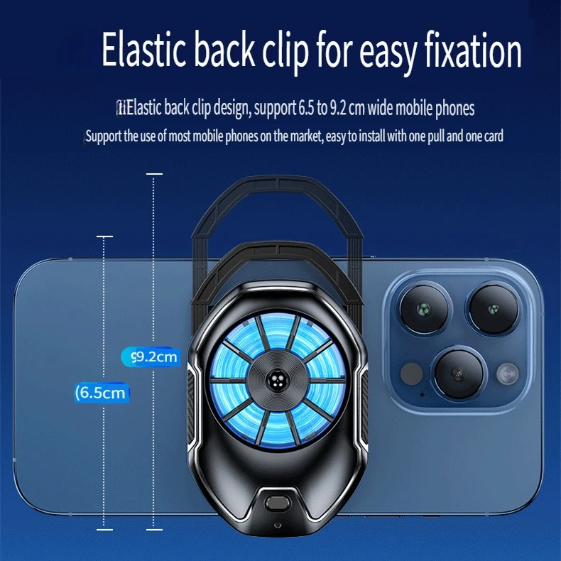 Ventilador silencioso refrigerado por aire para transmisiones en vivo de juegos, clip trasero, resistencia inalámbrica, radiador recargable, artefacto de enfriamiento