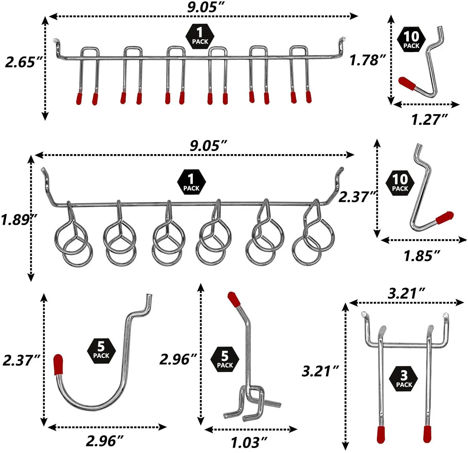 114pcs Metal Pegboard Hooks Pegs Board Organizer Assortment Kit Peg Locks Garage Work Shop Storage Hanging Applications