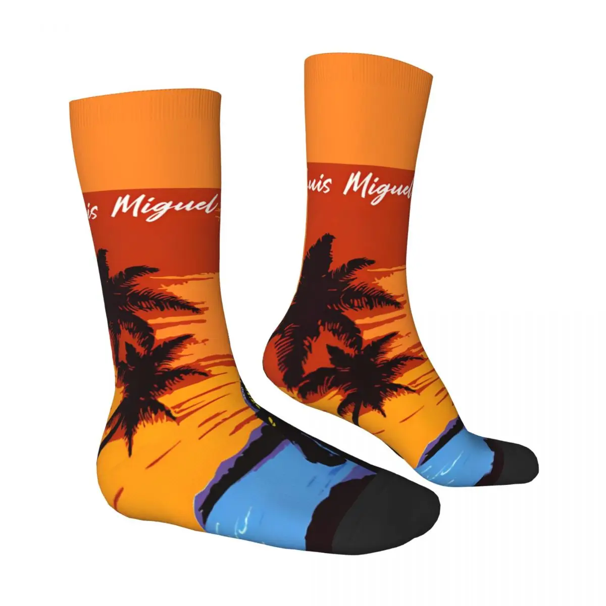 Men Socks Singer Luis Miguel Tour 2024 Stockings Autumn Vintage Soft Breathable Socks Design Cycling Anti Slip Socks