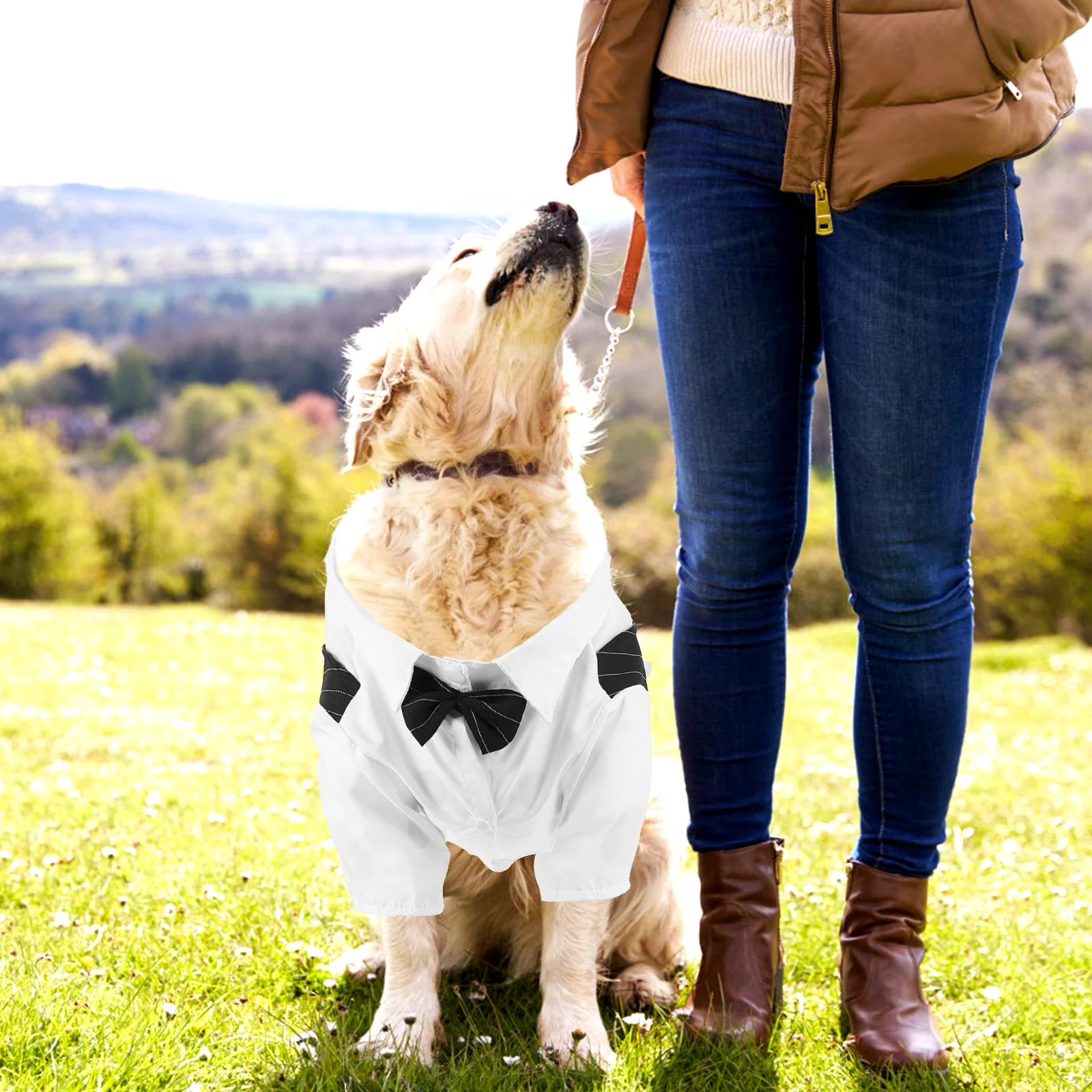 

Puppy Costumes for Small Dogs Clothes Pets Suit Non Scratching Tuxedo Outfit