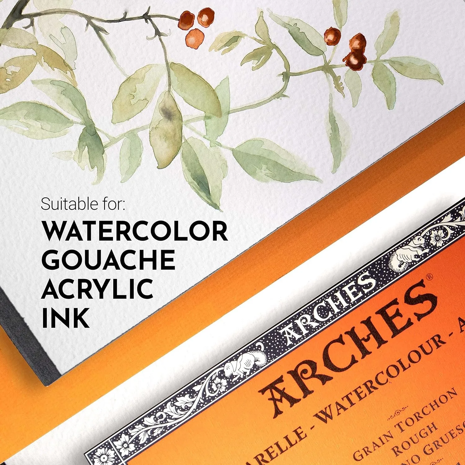 Arches 100% Cotton 300g Watercolor Paper - 20 Sheets Natural White Sketchbook Block for Artists & Students view 6