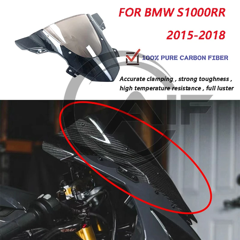 

Motorcycle 100% Real Carbon Fiber Windshield WindScreen For BMW S1000RR 2015-2018