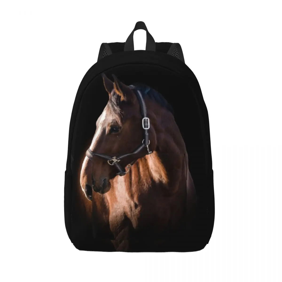 

Brown Horses Backpack for Boy Girl Kids Student School Bookbag Nature Wild Animals Canvas Daypack Kindergarten Primary Bag