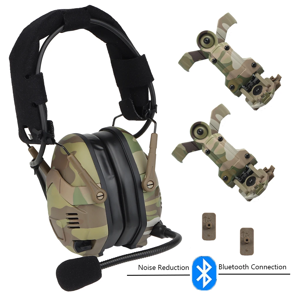 Tactical Shooting Bluetooth Headset Outdoor Hunting Airsoft Electronic Noise Reduction Protective Earmuffs Communication Gear