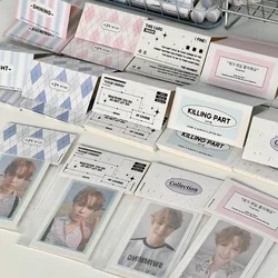 10pcs Korean Ins Simple Diamond Stripe Card Head Card Back Kpop Star 3-inch Photo Card Packing Bag DIY Decoration Material Paper