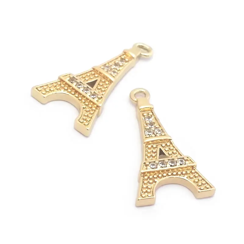 18K Gold Color Brass Eiffel Tower Charms Pendants High Quality Necklace Earrings Jewelry Accessories Rosediy official-website