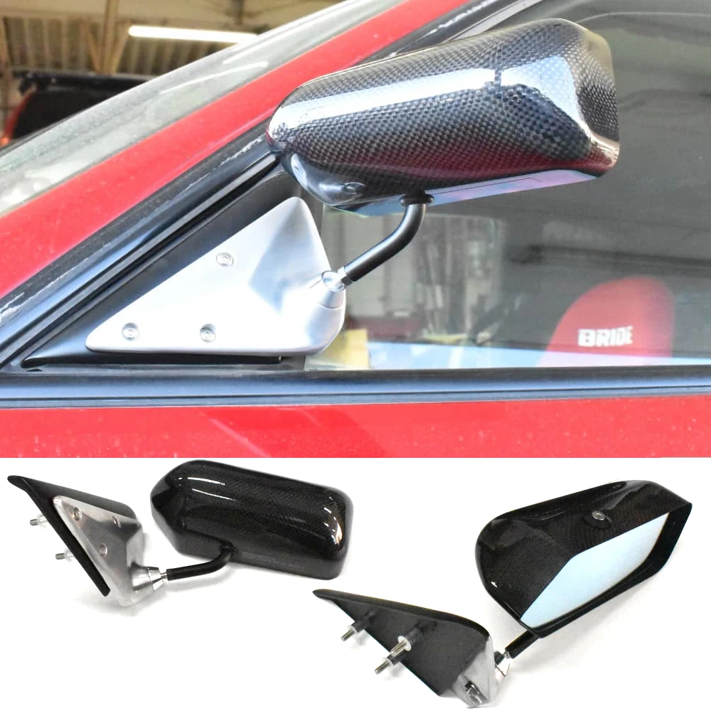 

2PCS Universal F1 Style Car Side Mirror Blue Square Sporty Rear View Mirror Metal Bracket Exterior Replacement for Car Truck SUV