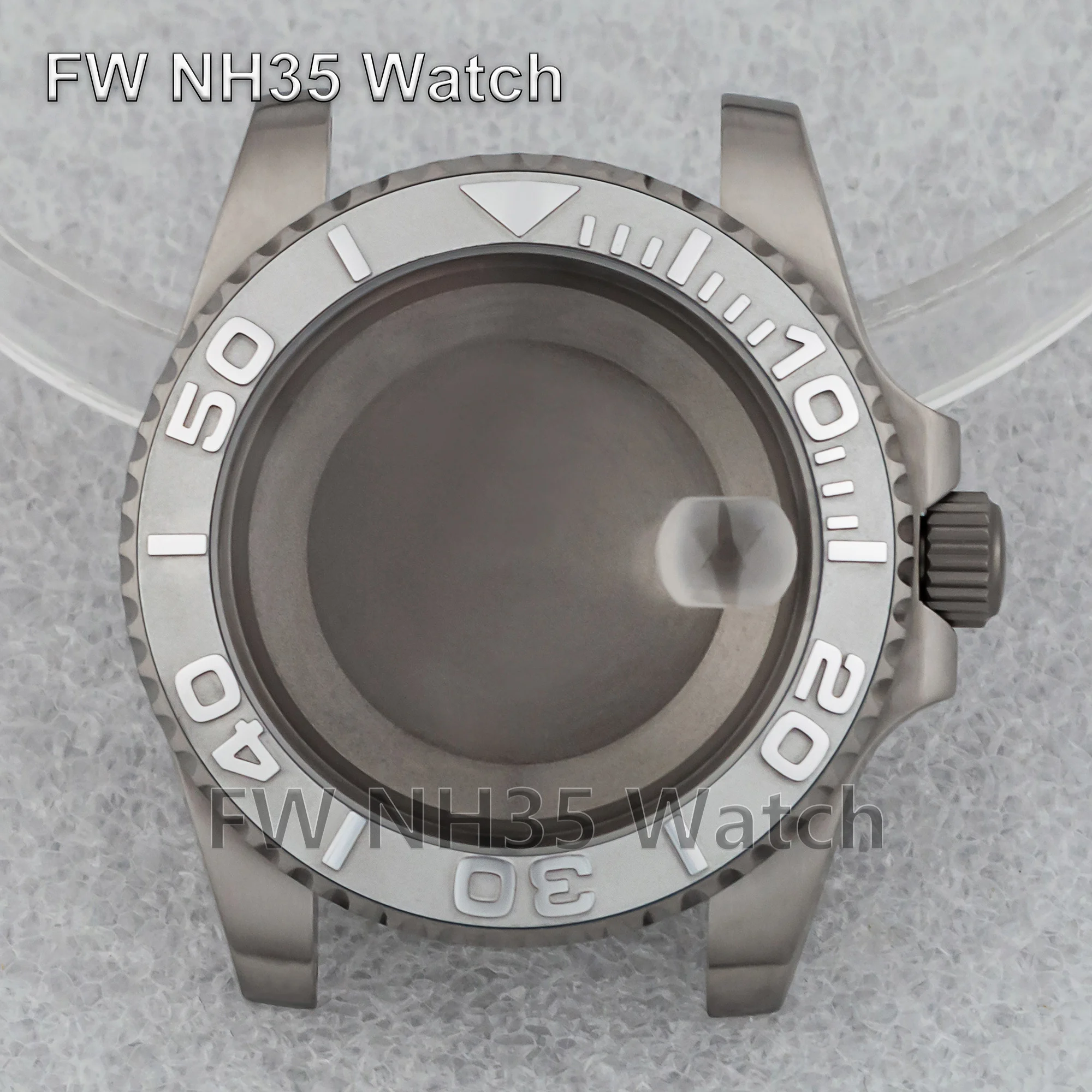 

New NH35 Case Sapphire Glass 10ATM Waterproof Titanium Watch Case for Yacht-master Watches 40mm Case Fit NH34/NH35/NH36 Movement