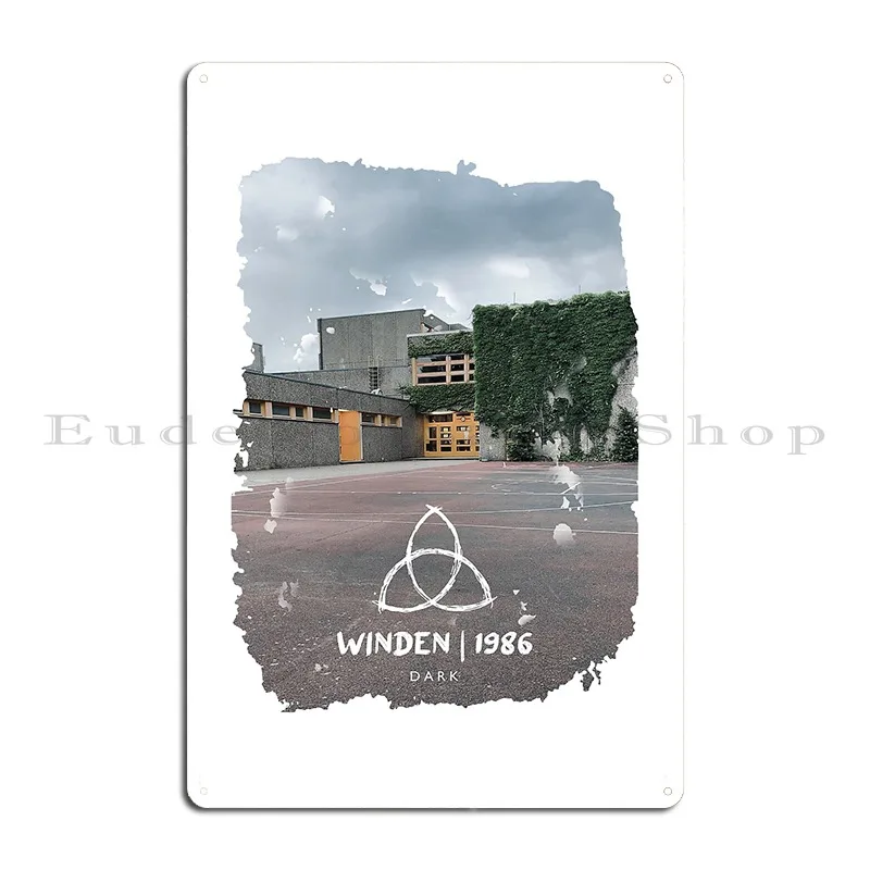 Dark Netflix School Winden 1986 Triquetra Metal Sign Party Kitchen Designing Wall Cave Print Tin Sign Poster