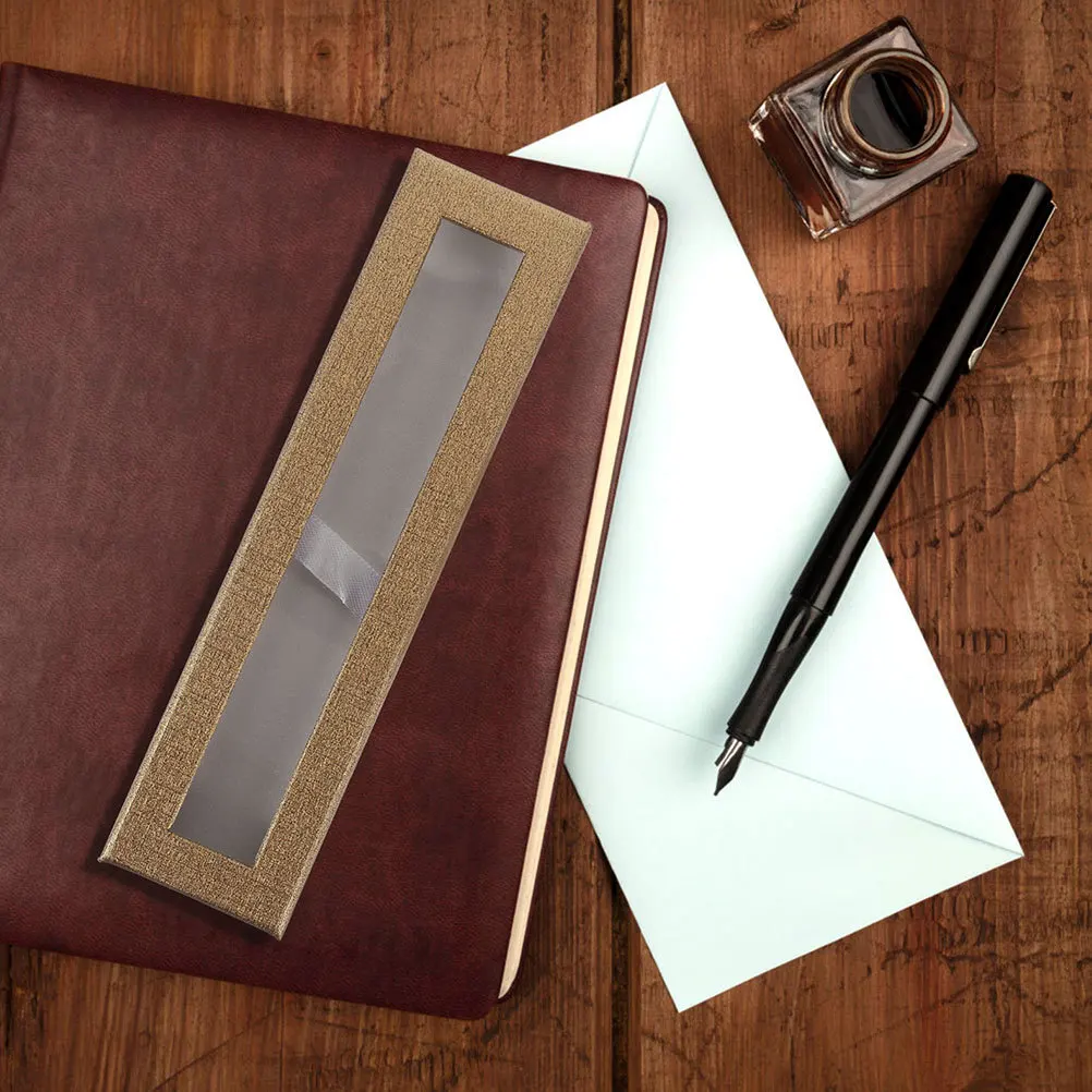 4 قطع صندوق أقلام ورقية بتصميم بسيط مع نافذة شفافة مقلمة فارغة لأقلام حبر جاف جل مدمجة محمولة