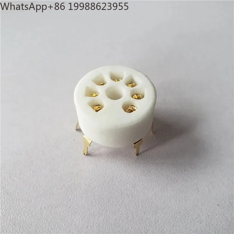 10pcs Ceramic Tube Socket 7 Pin Electrical Sockets Connectors GZC7-Y-B-G Gold-plated Seat Tube Holder 6J1 6Z4 6X4 6J4 Amplifier
