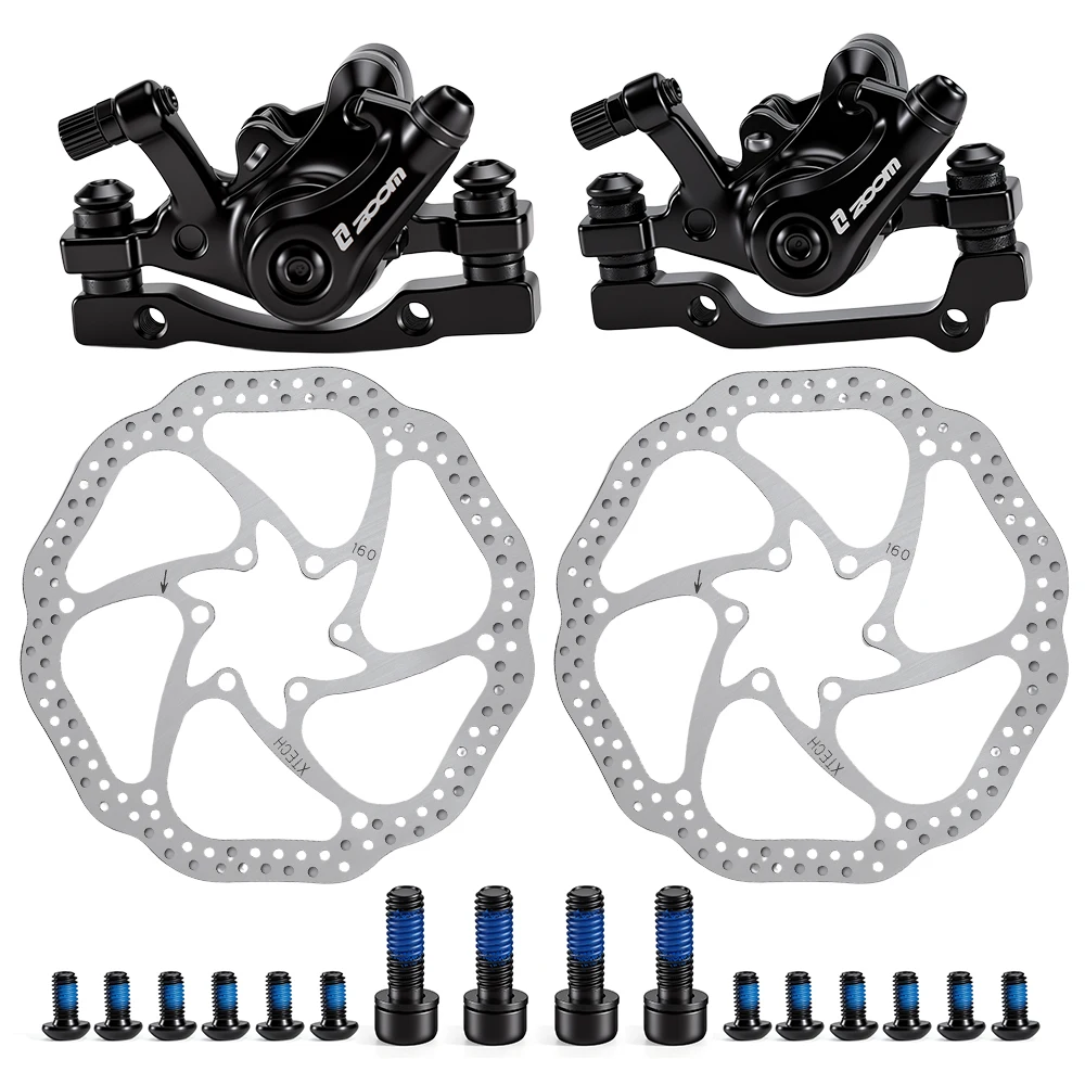 ZOOM DB180 Cable Disc Brake Caliper — Left-Side Pull, Front & Rear, Mechanical Brake for MTB, Road, Folding & Commuter Bikes
