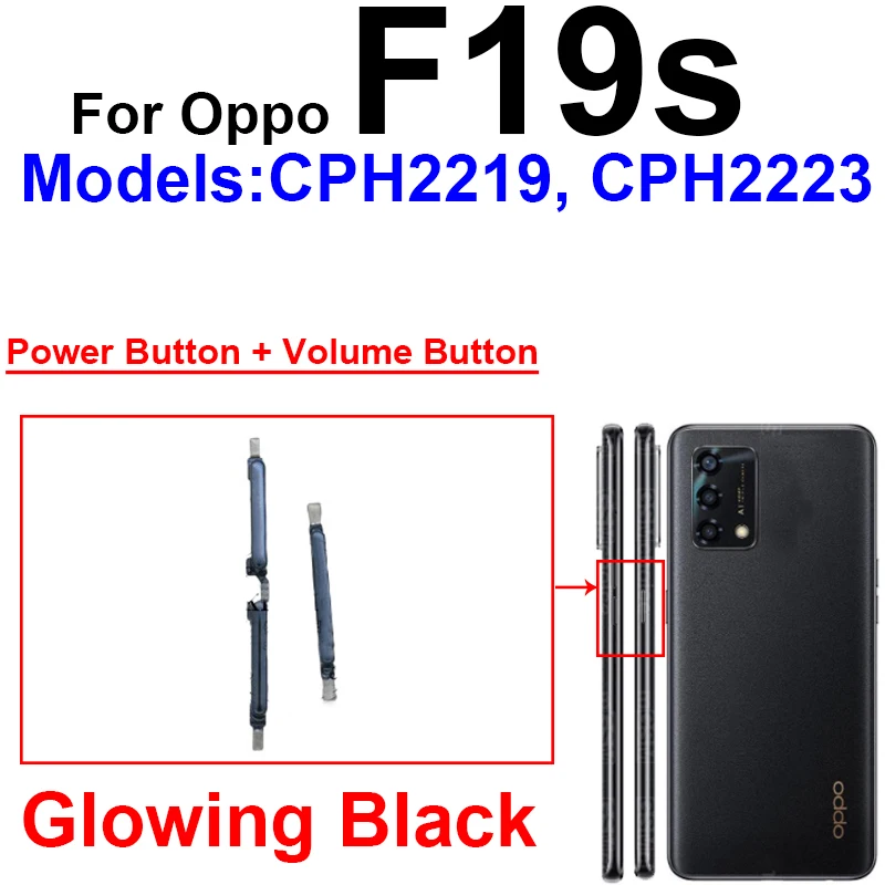 Power Volume Side Button Flex Cable For OPPO F19 F19 Pro Plus F19S On OFF Power Volume Up Down Side Key Replacement