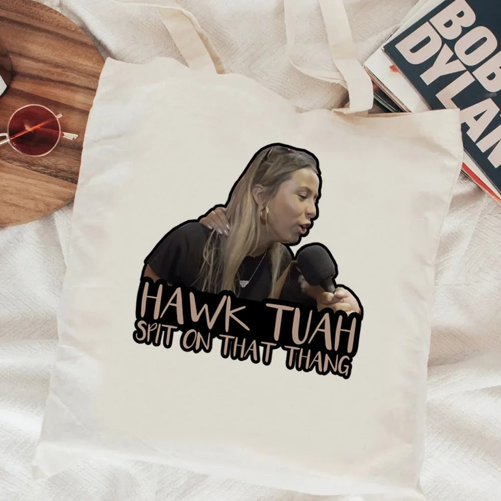 

Сумка для покупок Hawk Tuah, экологический холст shopper, многоразовая сумка-тоут, саквояж, Экологическая сумка, хозяйственная сумка