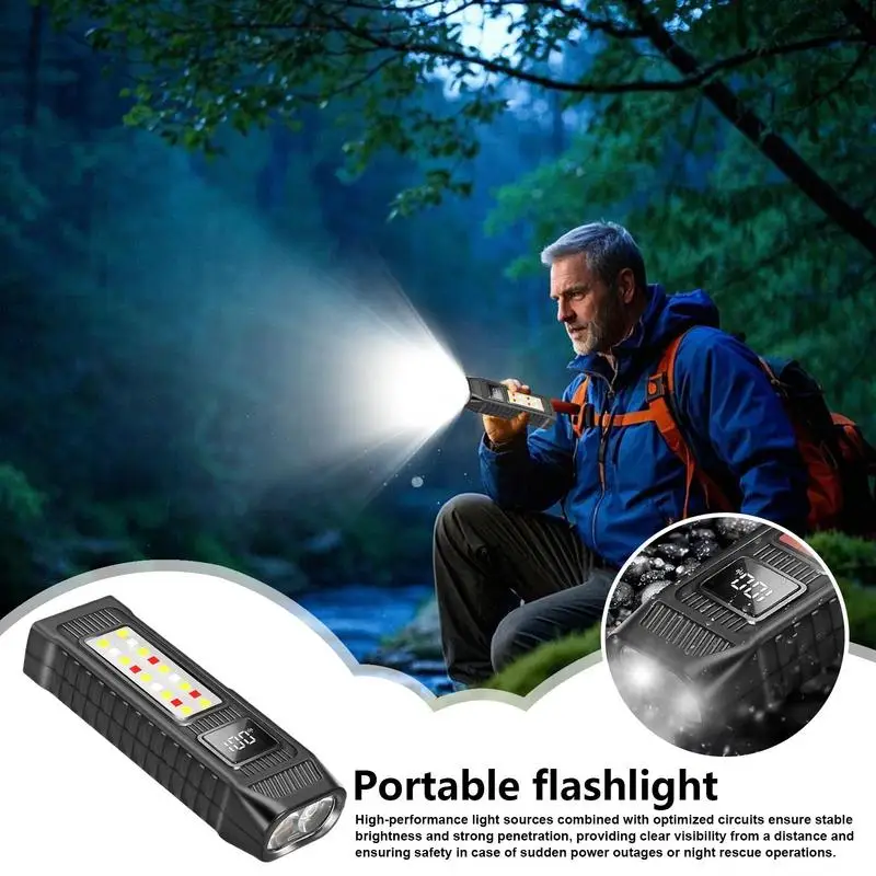 

Travel Flashlight Waterproof Rechargeable Flashlight Long-Range Lighting Magnet Torch Light For Hiking Walking Car Fishing