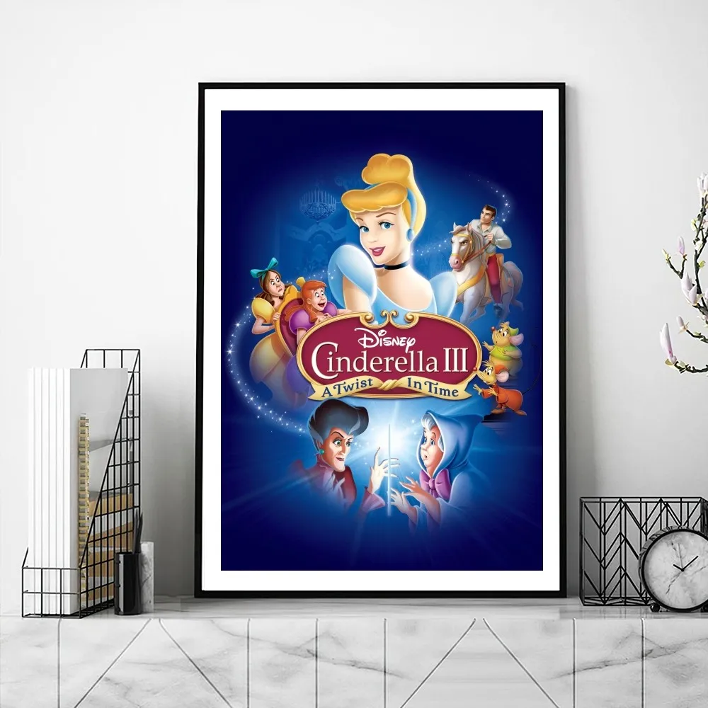 Disney Cinderella Movie Poster Gallery Prints Self Adhesive Home Decor Decoration Wall Decals Living Room Sticker