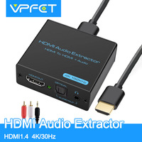 HDMI Audio Extractor 4K HDMI Optical Splitter Adapter Converter 3.5 mm Stereo + L/R Audio Out Supports 5.1 HDCP 3D 1080P