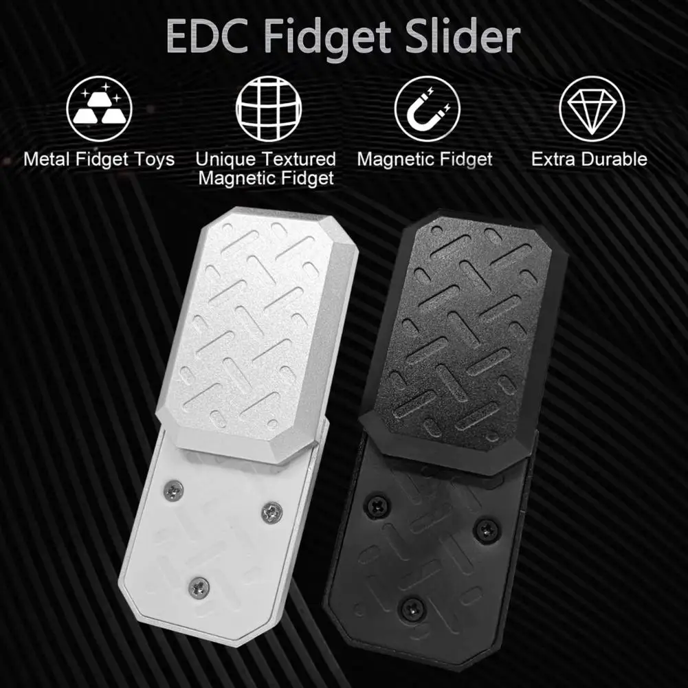 Anxiety Relief Finger Toy Aluminum Alloy Brick Slider Fidget Toy for Adults Teens Pocket-size Stress Relief Finger Exercise Toy