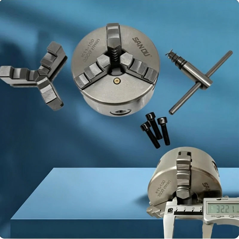

3 Jaw Self-Centering Chuck K11-100 With 32mm Bore Lathe Chuck 100mm SANOU Manual Metal Lathe Chuck Mini Chuck