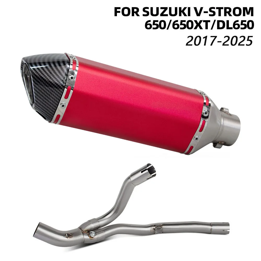 Motorcycle Exhaust Mid link pipe For Suzuki V-Strom 650/650XT DL650 2017-2025 Motobike Escape tube Moto Muffler with DB Killer