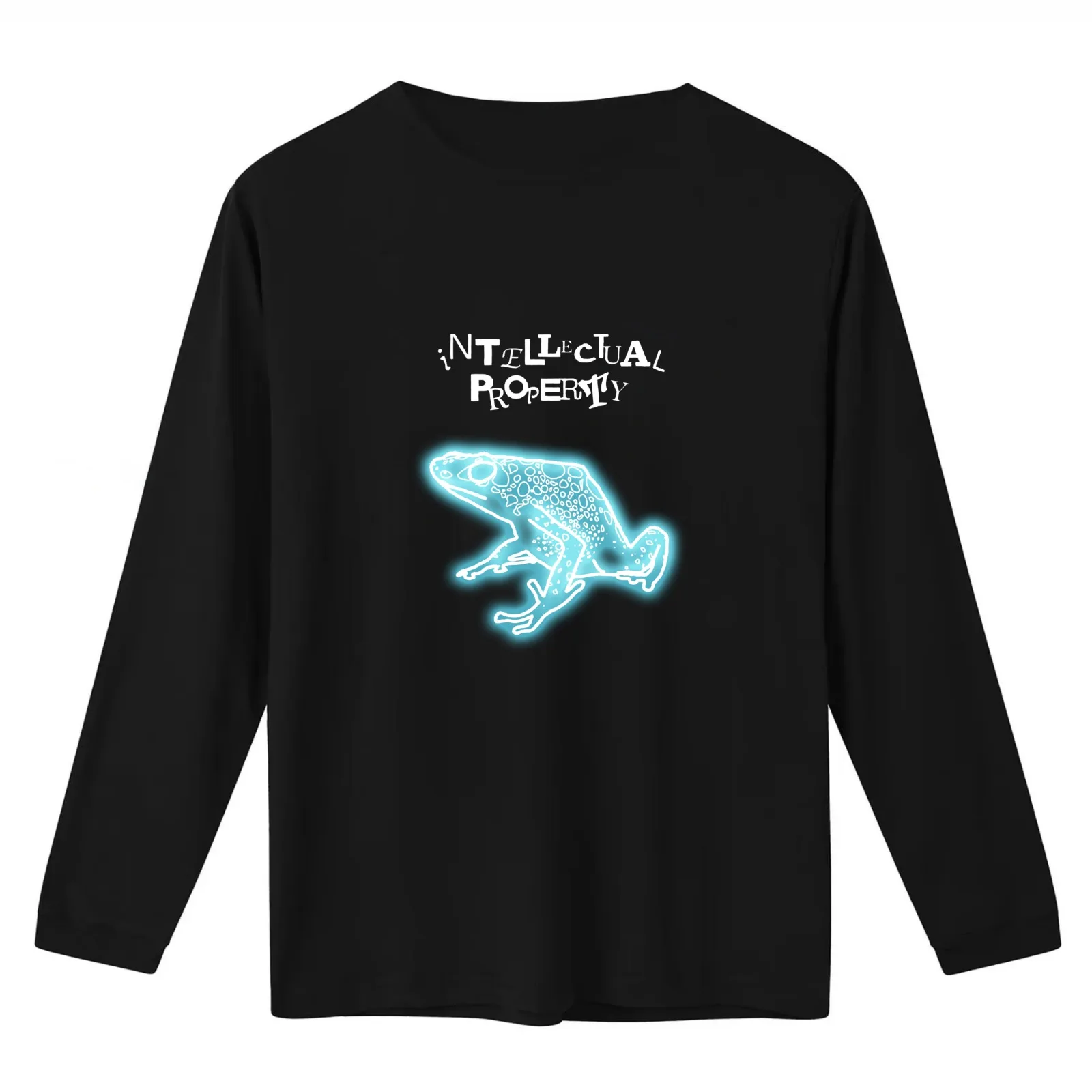 Intellectual Property Neon Frog T-Shirt Summer Casual Cotton Tee Oversized Streetwear Tops Vintage Graphic Print 100% Cotton