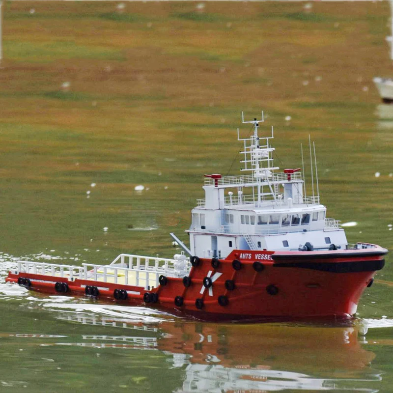 RC Boat 1/75 RC Tugboat AHTS VESSEL High Simulation Professional Electric Remote Control Boat Assembly Kit Ship Model