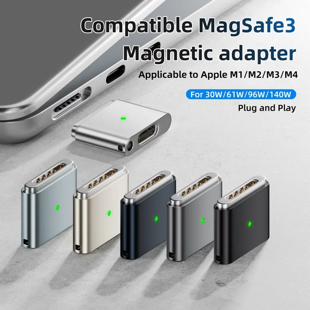 Beise 100W PD Type-C to MagSafe 3 Magnetic Fast Charging Adapter for MacBook Air Pro M1 M2 M3 M4