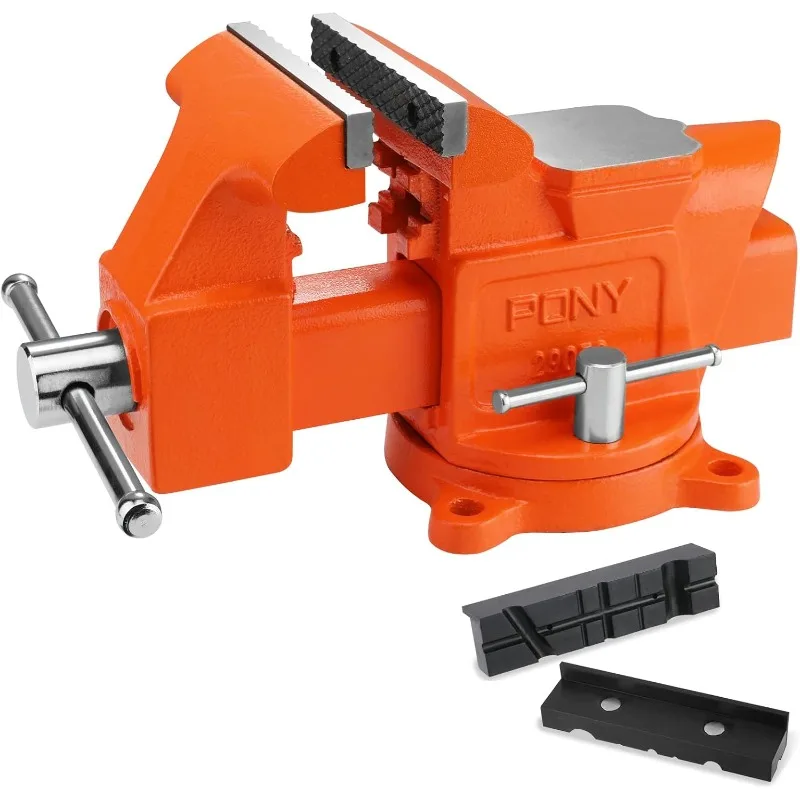 

Heavy Duty Bench Vise, 5" Jaw Width, 4" Jaw Opening, Swivel Base with Anvil