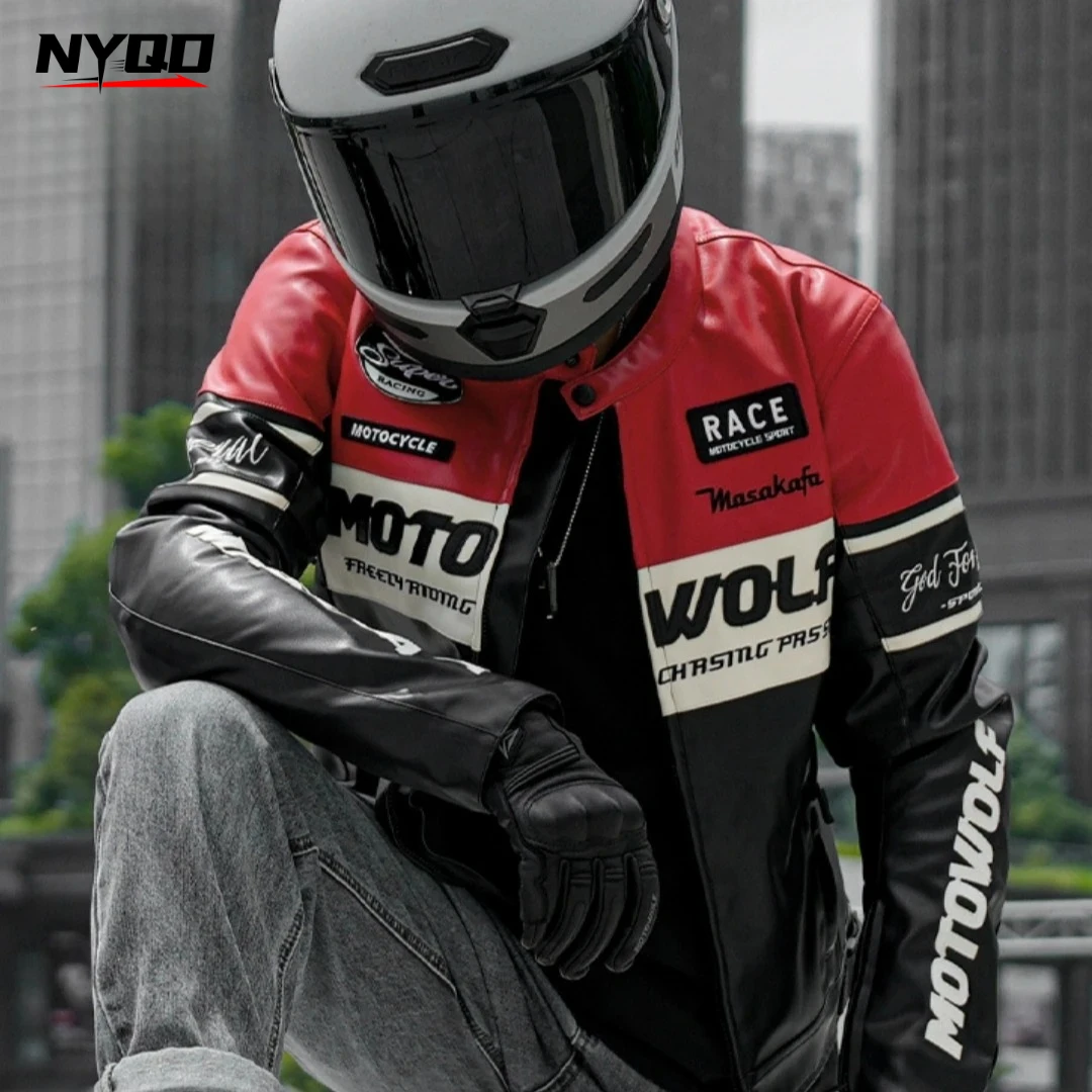 

Motorcycle Vintage Leisure Leather Jacket PU Leather Work Clothes Outdoor Riding Clothes Anti Fall Equipment Wear-resisting
