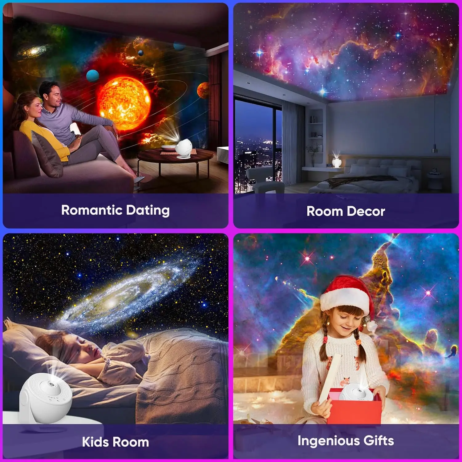 Star Projector Night Light Planetarium Projector 360° Rotate Starry Sky Projector Lamp for Bedroom Starry Sky Kids Adult Gift